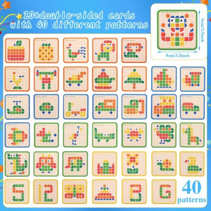 wooden pattern blocks mosaic puzzle